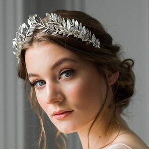 Silver Wedding Leave Headband
